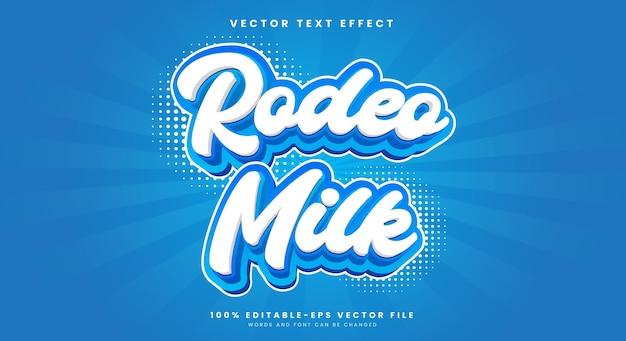 Rodeo Milk Editable Efecto de texto plantilla Vector premium