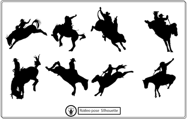 rodeo Pose ilustración Vector silueta