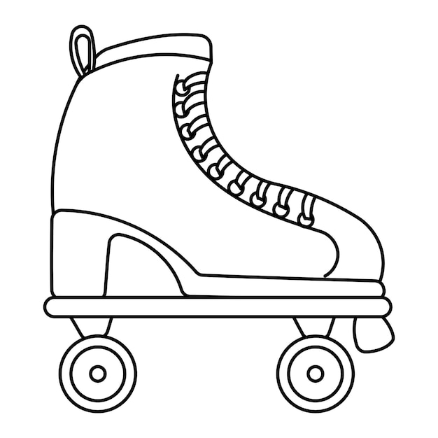 rodillos barbicore línea doodle zapatos muñeca niño icono elemento vector ilustración