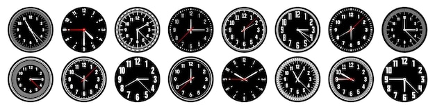 Rojas de reloj mecánicos con manillas, bisel, esfera de reloj con marcas de minutos, horas y números en árabe
