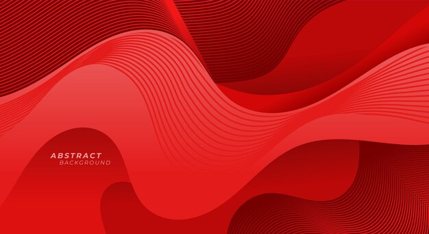 Rojo abstracto con fondo de textura de línea ondulada
