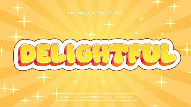 Rojo amarillo y blanco delicioso estilo de fuente de efecto de texto editable en 3D