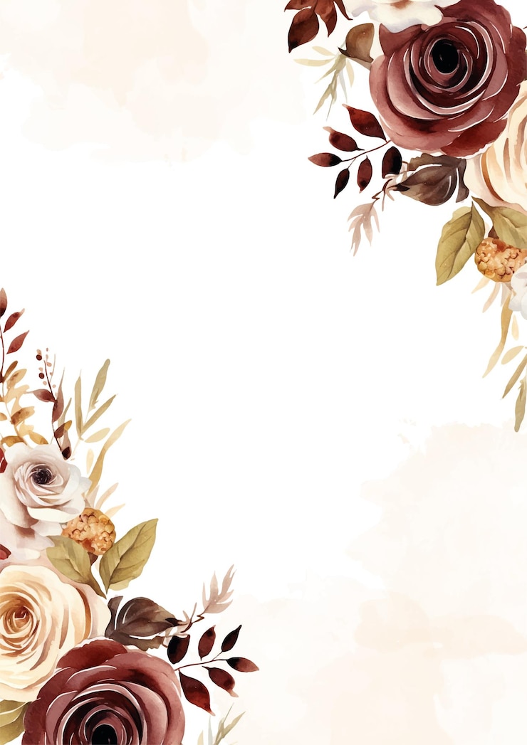 Vector rojo y beige elegante fondo de acuarela con flora y flores