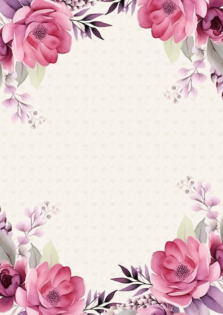 Vector rojo beige y rosa elegante fondo de acuarela con flora y flores