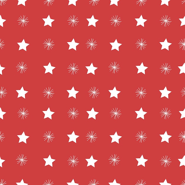 Rojo y estrellas. Fondo transparente de copos de nieve rojos. Navidad de patrones sin fisuras