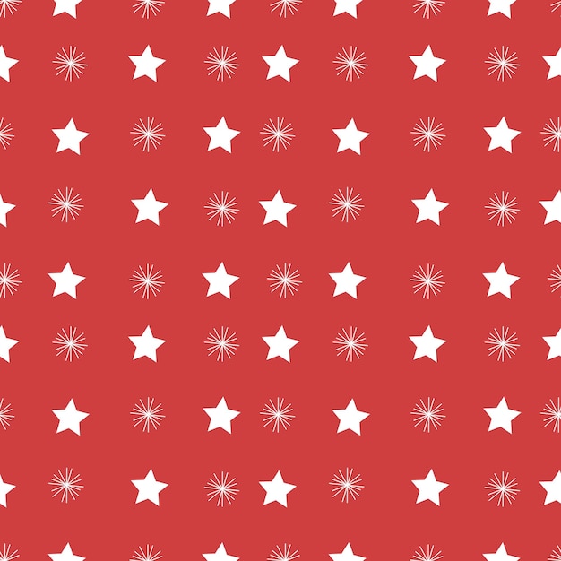 Rojo y estrellas. Fondo transparente de copos de nieve rojos. Navidad de patrones sin fisuras