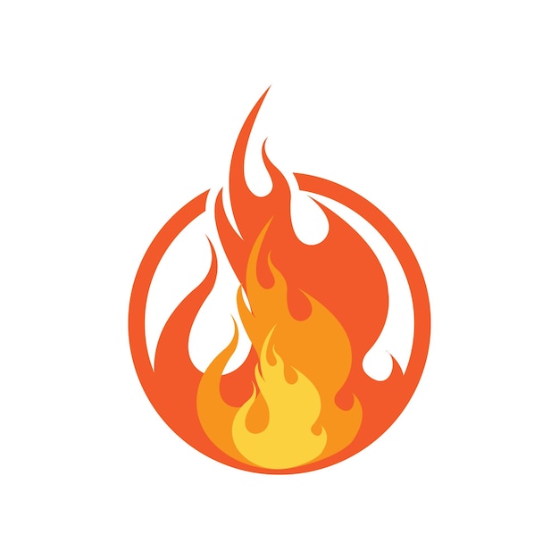 Rojo fuego ardiente icono vector logo clásico diseño retro