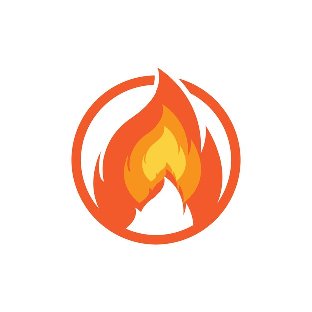 Rojo fuego ardiente icono vector logo clásico diseño retro