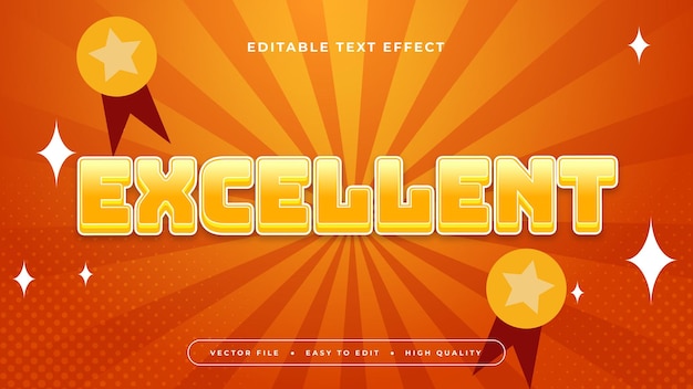 Rojo naranja y amarillo excelente estilo de fuente de efecto de texto editable en 3D