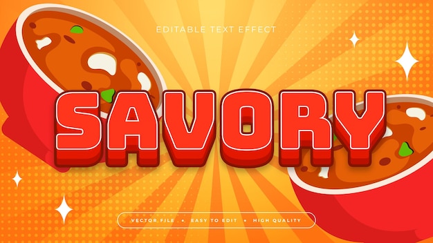 Rojo naranja y blanco salado estilo de fuente de efecto de texto 3D editable