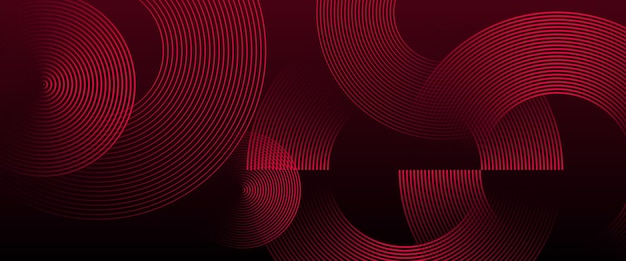 Rojo y negro oscuro vector brillante tecnología geométrica línea 3D moderno estandarte abstracto Se puede usar en diseño de portada diseño de libro cartel diseño de CD portada volante fondos de sitio web o publicidad