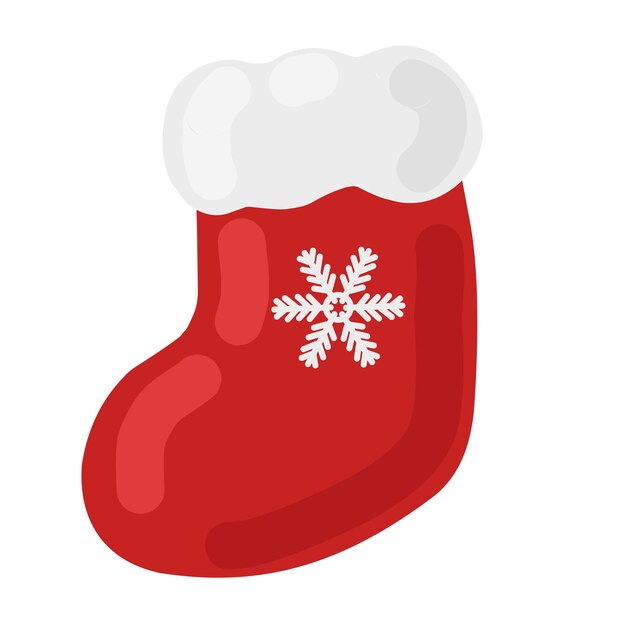 Rojo Santa Claus calcetín vector ilustración aislada
