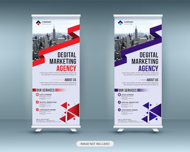 Vector roll up banner para una agencia de marketing digital