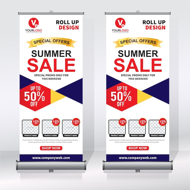 Roll up banner design template