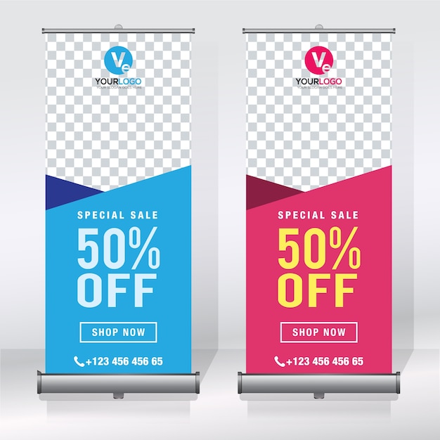 Roll up banner design template
