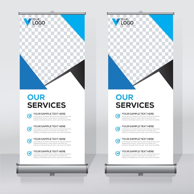 Vector roll up banner design template