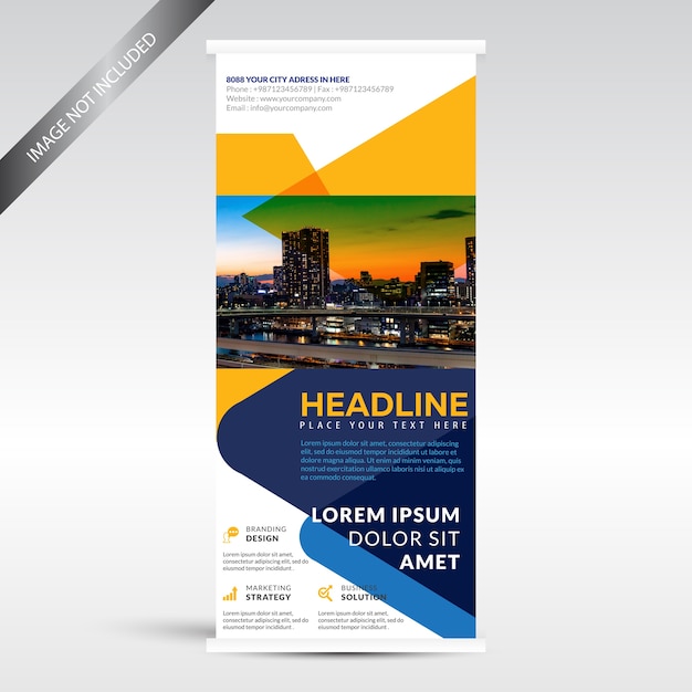 Roll up banner plantilla de ciudad inteligente