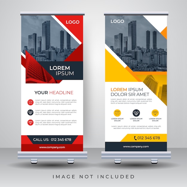 Vector roll up banner plantilla de diseño