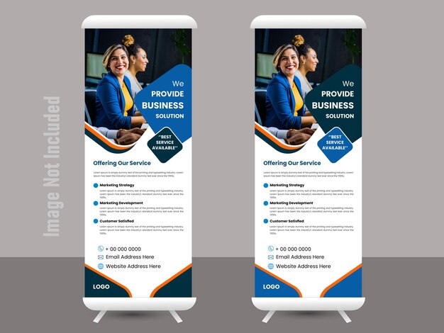 Roll up banner stand design set