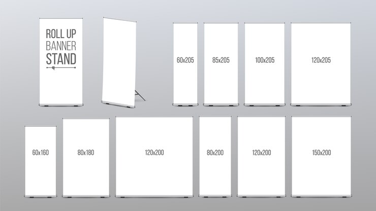 Vector roll up banner stand 