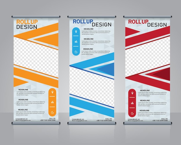 Roll up banner standee plantilla de diseño