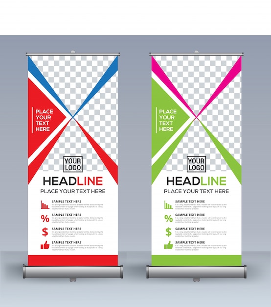 Vector roll up banner template