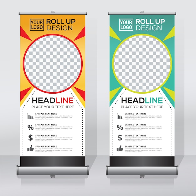 Roll up banner template