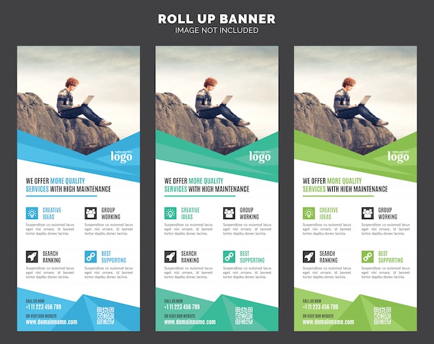 Roll up banner template