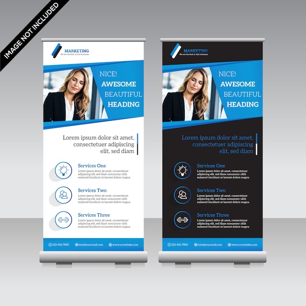 Vector roll up corporativo banner premium vector