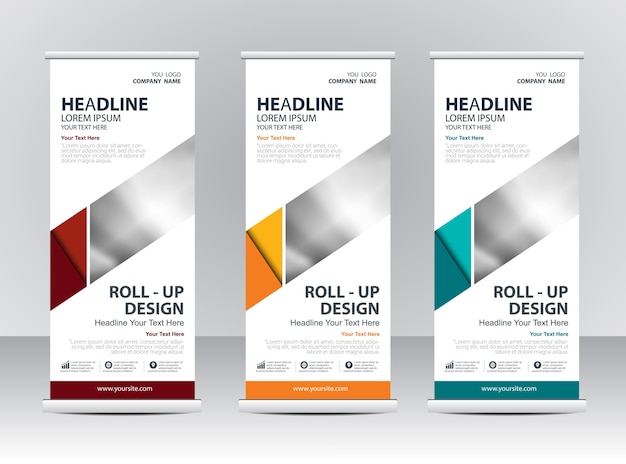 Roll up diseño de plantilla de stand de banner