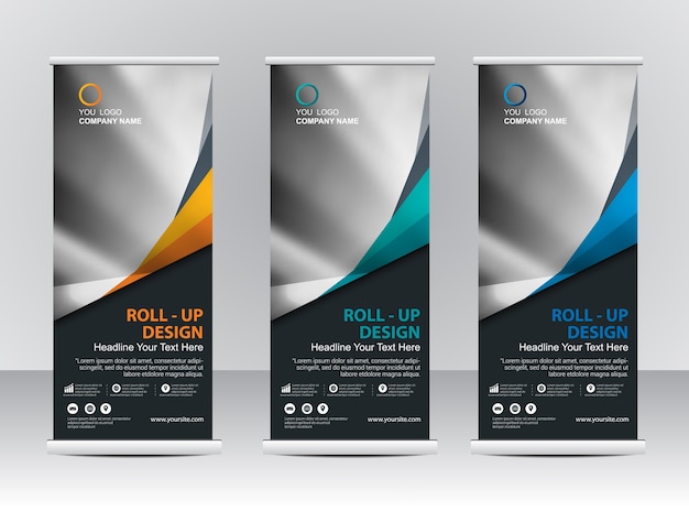 Roll up diseño de plantilla de stand de banner