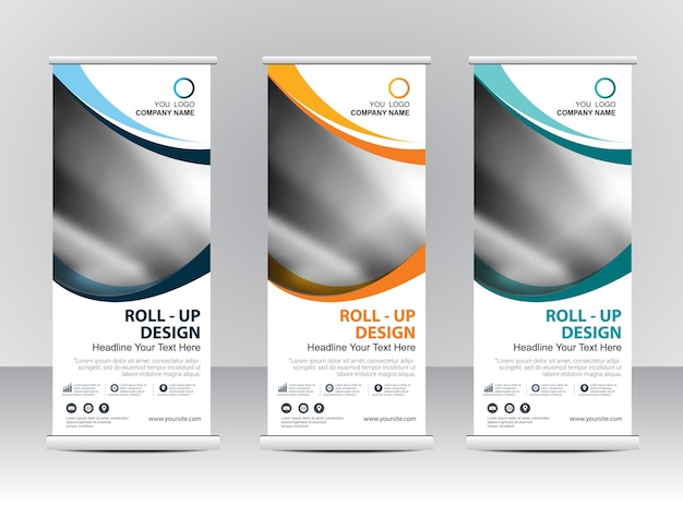 Roll up diseño de plantilla de stand de banner