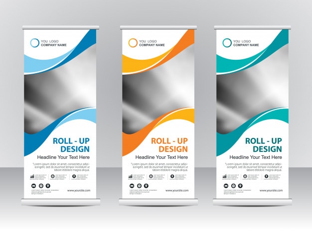 Roll up diseño de plantilla de stand de banner