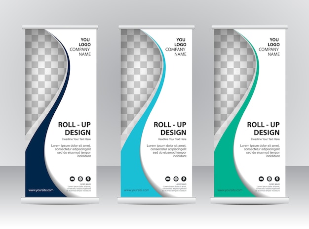 Roll up diseño de plantilla de stand de banner