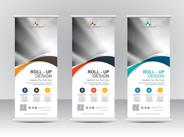 Roll up diseño de plantilla de stand de banner