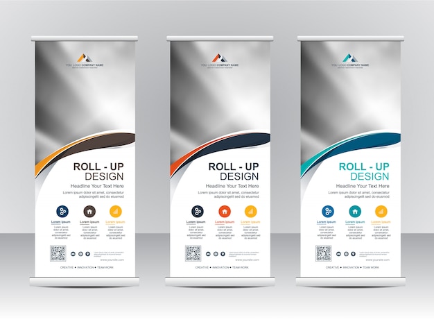 Roll up diseño de plantilla de stand de banner