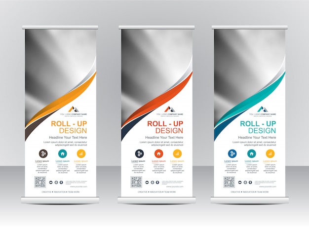 Roll up diseño de plantilla de stand de banner