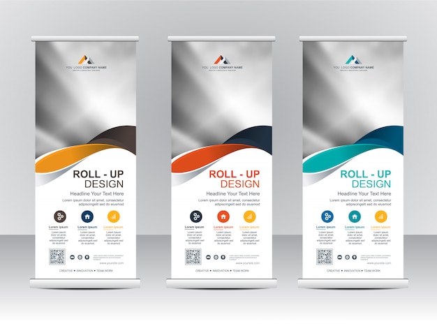 Roll up diseño de plantilla de stand de banner