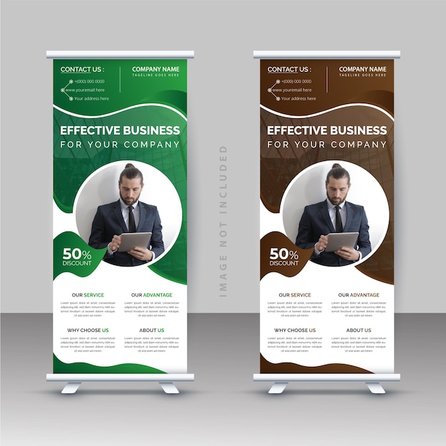 Vector roll up de negocios corporativos abstractos o plantilla de diseño de banner