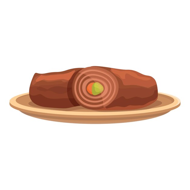 Rollo de carne icono dibujos animados vector comida de pollo envolver rollo de carne