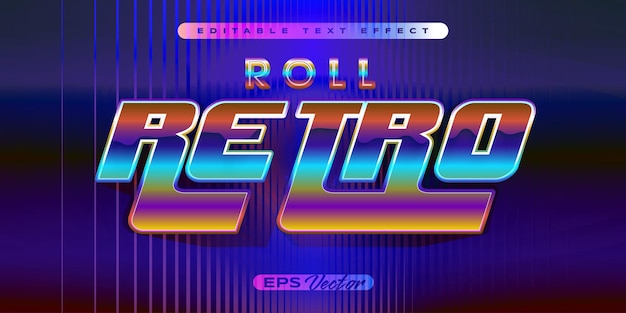 Rollo de efecto de texto editable retro