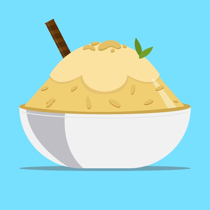 Vector rollo de maní con oblea bingsu