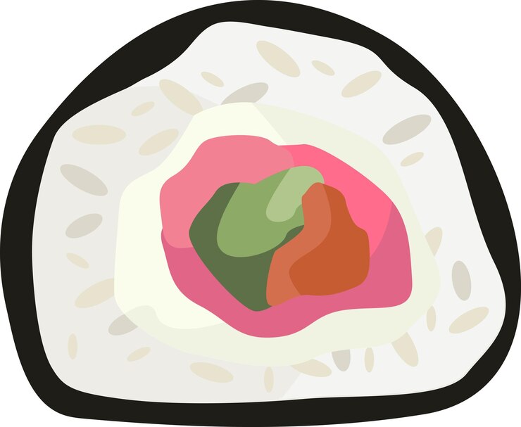 Vector rollo con nori y atún ilustración vectorial
