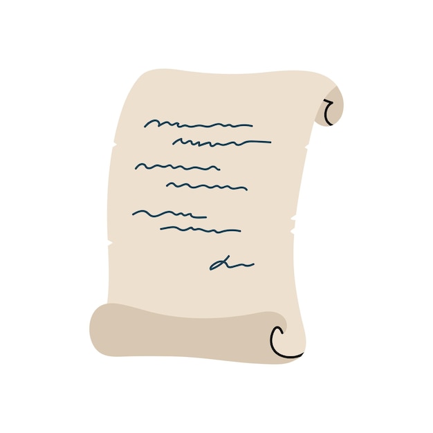 Rollo de papel aislado sobre un fondo blanco Ilustración dibujada a mano vectorial en estilo plano Perfecto para decoraciones logotipo varios diseños