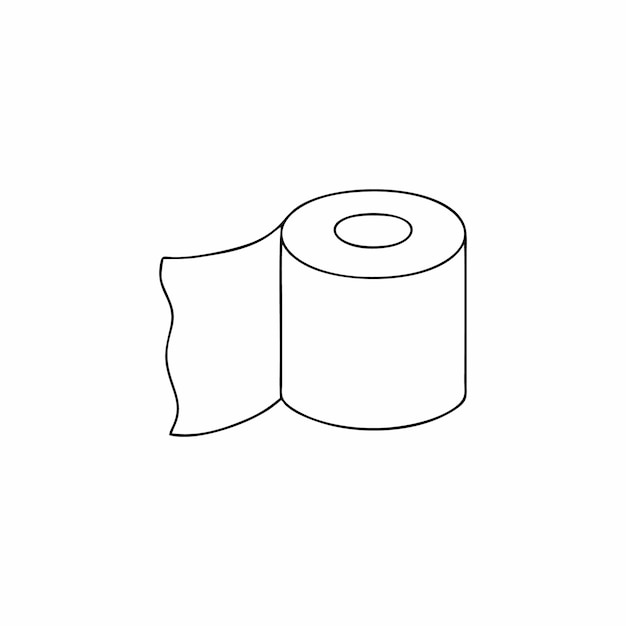 Rollo de papel higiénico. ilustración de vector de estilo doodle.