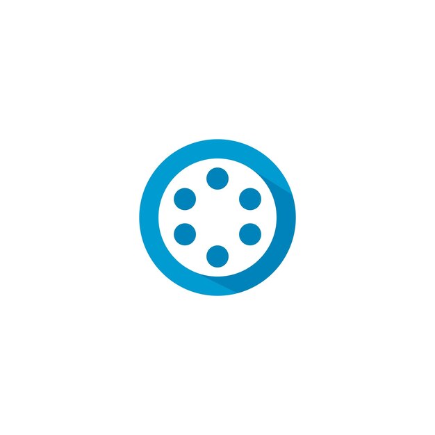 Rollo de película logo vector negro cine y película diseño elemento o icono