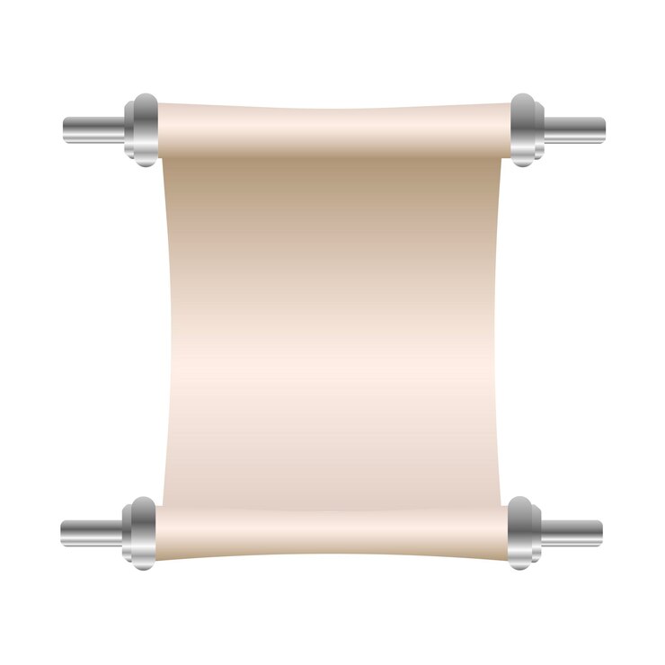 Vector un rollo de pergamino abierto realista sobre un fondo blanco ilustración vectorial