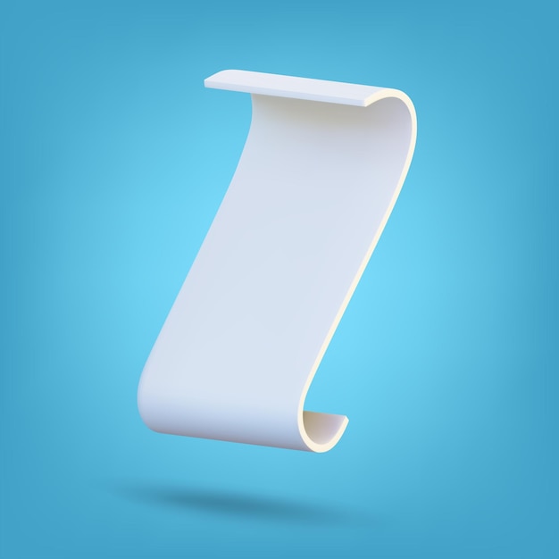 Rollos de cinta de papel aislados sobre fondo azul 3D Rendering Vector ilustración