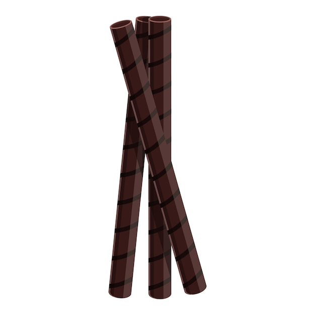 Rollos de oblea negra icono vector de dibujos animados Rollo de palo Galleta de paja