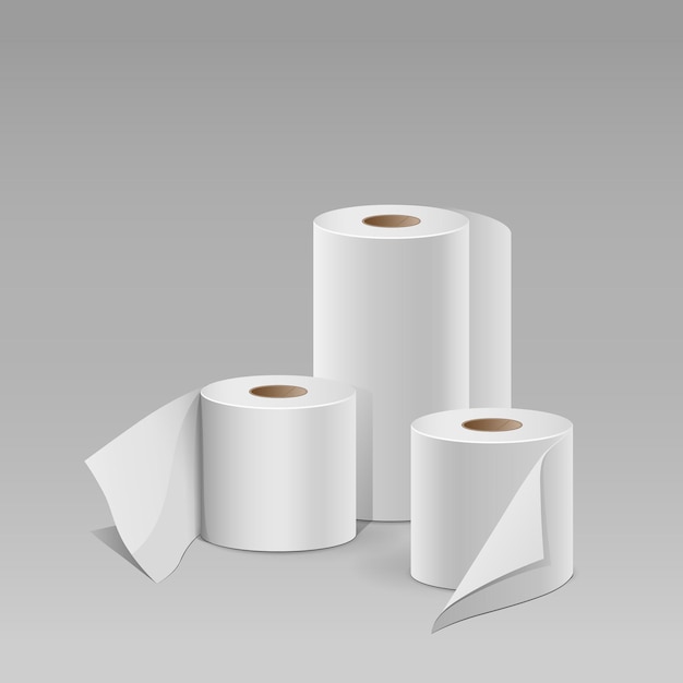 Rollos de papel blanco.